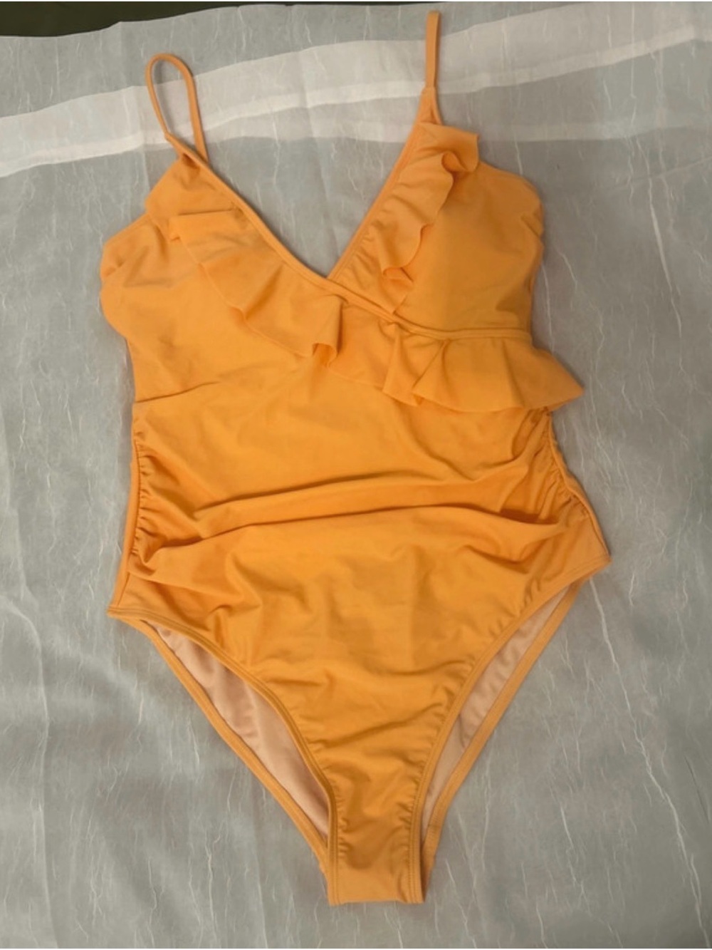 Cupshe Orange Ruffle One-Piece Swimsuit